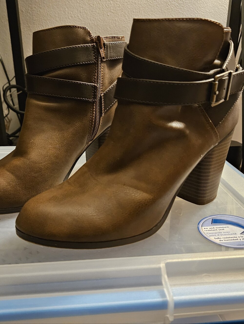 Karen Scott Brown Strappy Buckle Ankle Boots
